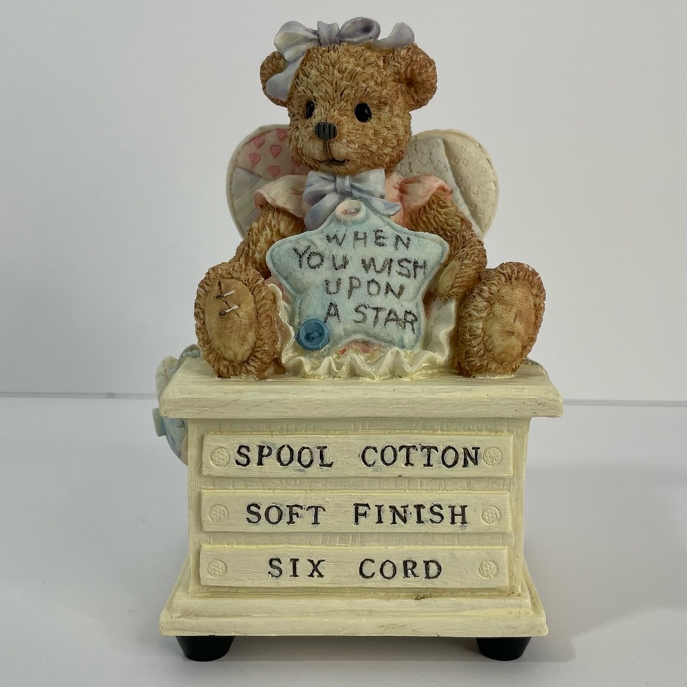 The San Francisco Music Box When You Wish Upon A Star Angel Bear Vintage 1996 - Picture 3 of 17